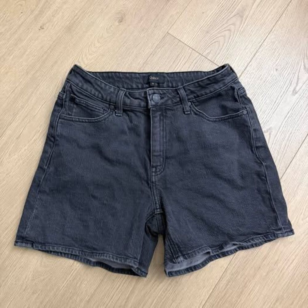 Quince Bella Stretch Vintage Shorts Charcoal Black Size 28